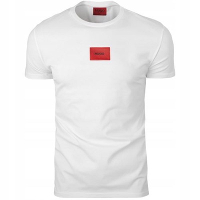 T-shirt męski okrągły dekolt Hugo Boss rozmiar S biała Logo