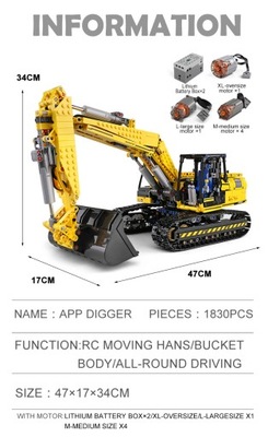 MOULD KING Technic MOC-2513 RC Excavator Model Toy