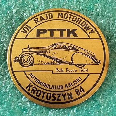 ODZNAKA AUTOMOBILKLUB KALISKI - VII RAJD MOTOROWY - KROTOSZYN 1984