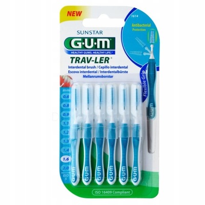 Gum Trav-Ler 6 szt międzyzębowe 1.6 niebieski