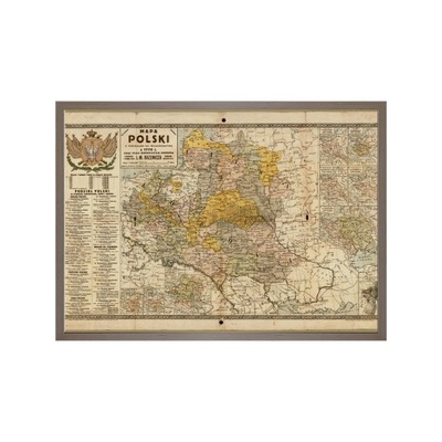 Józef Michał Bazewicz Mapa Polski 1770 szara rama