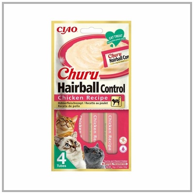 Inaba Cat Churu Hairball Kurczak 4x14g