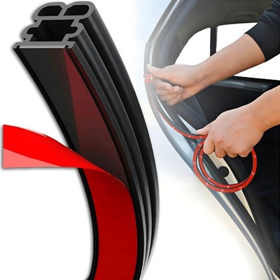 Прокладка do двері czarna samoprzylepna 14x15 mm 5 m фото №1