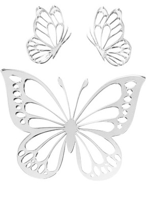 TOPPER NA Bok tortu Motyl motylki srebrne lustro 3