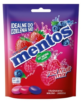 Mentos cukierki do żucia Red Fruit Mix o smaku czerwonych owoców 160g