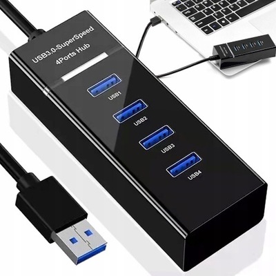 HUB USB ROZDZIELACZ 4 PORTÓW ROZGAŁĘŹNIK SZYBKI USB 3.0 4 PORTY 5 Gb/s - milautoparts-fr.ukrlive.com