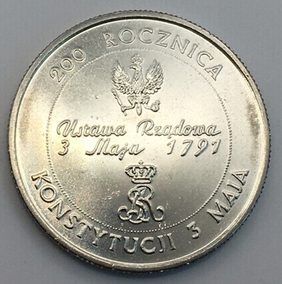 10000 zł złotych - 1991 - 200 ROCZNICA KONSTYTUCJI 3 MAJA