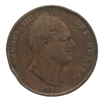 Anglia, William IV (1830-1837), 1 penny 1834 rok.