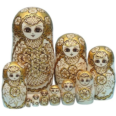 10 sztuk drewnianych dekoracji w modułach Matryoshka, układanie drewna