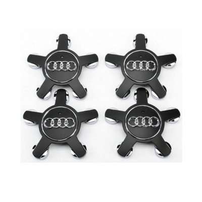 AUDI 135MM TAPACUBOS PARA ALUFELG NEGRAS JUEGO 4 PIEZAS  