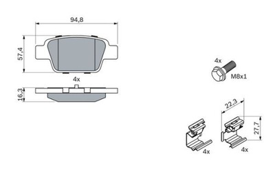 BOSCH 0 986 494 030 PADS BRAKE  