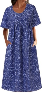 Niebieska sukienka maxi wzór basic XL 42