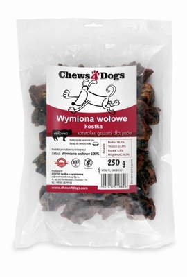 Chews 4 Dogs Wymiona Wołowe Kostka 250 G smakowite zdrowe przysmak dla psa