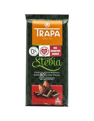 Czekolada Gorzka ze stewią 80% kakao 75g - Trapa