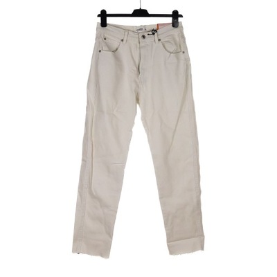 SPODNIE DAMSKIE PULL&BEAR BIAŁE JEANSY MOM SLIM 40