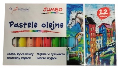 ST. MAJEWSKI PASTELE OLEJNE KREDKI PASTELOWE JUMBO 12 szt.
