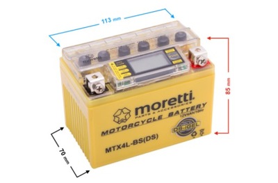 AKUMULIATORIUS (I-GEL) MTX4L-BS MORETTI ZE WSKAZNIKIEM 