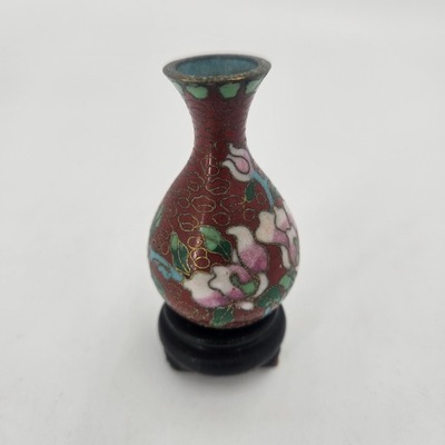 Wazonik cloisonne miniatura