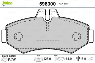 VALEO 598300 TRINKELĖS STABDŽIŲ 