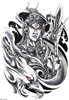 Tatuaż zmywalny tymczasowy wojownik smok warrior waleczny yakuza japonia