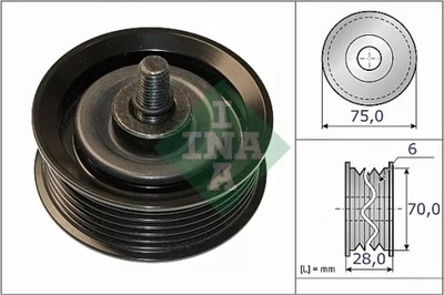 INA 532 0744 10 ROLLO KIERUNKOWA / PROWADZACA, CORREA DE CUÑA ZEBATY  