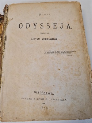 HOMER - ODYSSEJA przekład Siemieński 1876