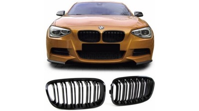 REJILLA DE RADIADOR TIPO DEPORTIVO DOBLE ZEBERKA GLOSS BLACK BMW 1 (F20, F21) HATCHBACK PRZ  