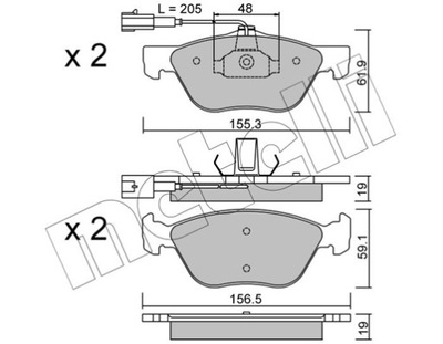 METELLI 22-0083-0 КОМПЛЕКТ КОЛОДОК ШАЛЬМІВНИХ, HAMU