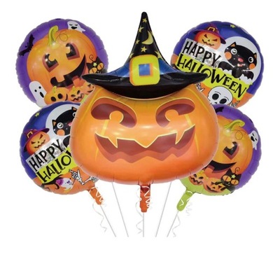 HALLOWEEN DYNIA BALONY ZESTAW HAPPY HALLOWEEN 5szt