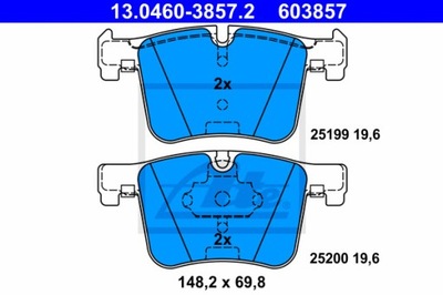 КОЛОДКИ ТОРМОЗНЫЕ - КОМПЛЕКТ 13.0460-3857.2