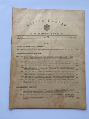 DZIENNIK USTAW RZECZPOSPOLITEJ POLSKIEJ 1936 POLICJA