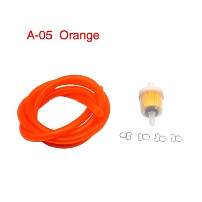 ORANGE COLOR STYL FILTER FUEL PETROL + JUNCTION PIPE +  