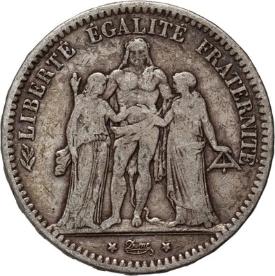 Francja, 5 franków 1873 K, Herkules