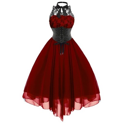 Modna SUKIENKA Y2k Sexy Steampunk Gothic Halter b