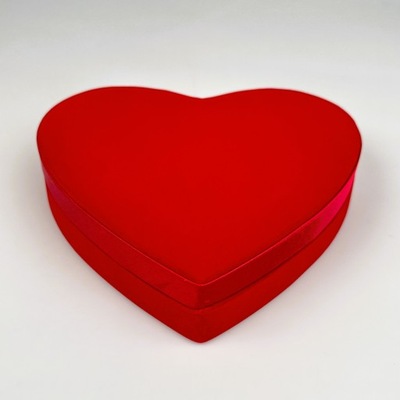 Pudełko - Serce czerwone welurowe 22cm