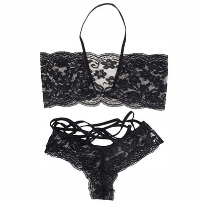 Womens Stripper Sexy Black Lace Lingerie Underwear