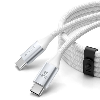 KABEL ORICO CDX 100W 5A POWER DELIVERY USB-C - USB-C 1M - BIAŁY
