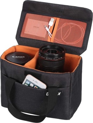 SZARA UNIWERSALNA TORBA FUTERAŁ WSTRZĄSOODPORNA NA APARAT FOTOGRAFICZNY