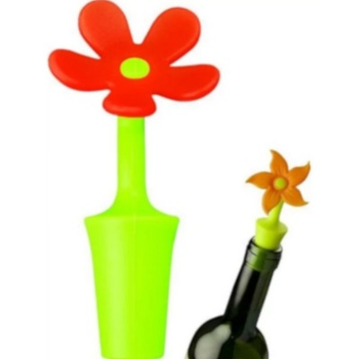 3x Silikonowy korek do butelki wina KWIATEK/OWOC