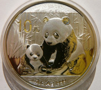 10 YUAN CHINY 2012 PANDA SREBRO 999 UNCJA PROOF