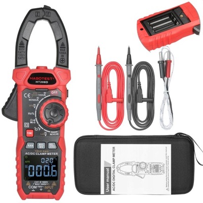 Habotest Tester Cyfrowy Miernik Cęgowy AC DC Latarka Multimetr + Akcesoria