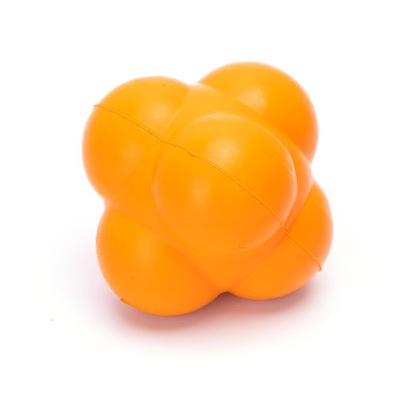 PIŁKA dla psa twarda mocna gryzak zabawka z wypustkami pomarańczowa 6,8 cm