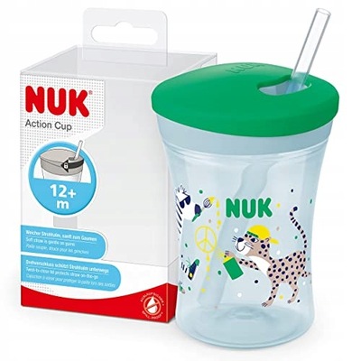 Kubek NUK Action Cup ze słomką 12m+ 230 ml