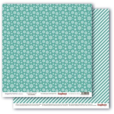 Papier Srapberry's biały, zielenie 30 x 30 cm SCB220609802