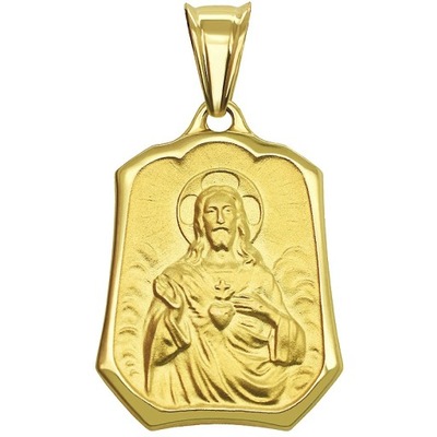 Złoty Szkaplerz dwustronny medalik Matka Boża pamiątka 1,5 próba 585
