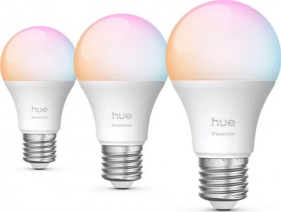 Inteligentna żarówka Philips Hue Essential A60 E27 8W 3 szt. RGBW