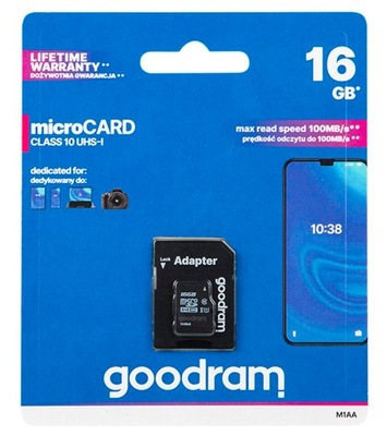 GOODRAM Karta micro SDHC 16GB Class10 UHS-I