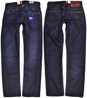 G-STAR spodnie BLUE jeans 3301 STRAIGHT W30 L32
