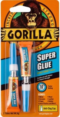KLEJ GORILLA mocny Super Glue 2x3g bezbarwny