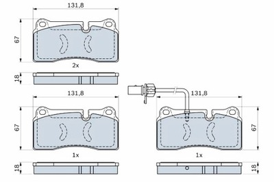 BOSCH ZAPATAS DE FRENADO PARTE TRASERA AUDI R8 R8 SPYDER 4.2 5.2 04.07-  